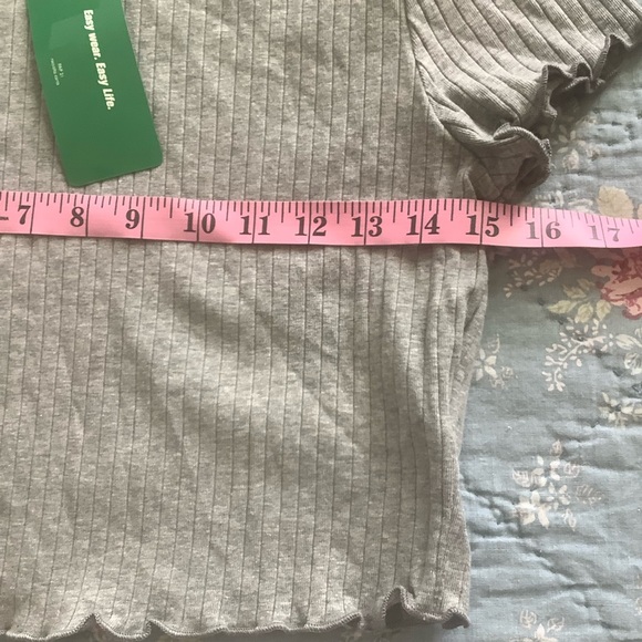 NWT Shein Gray Crew Neck Ribbed Stretch Size Large Crop Top - Picture 5 of 7